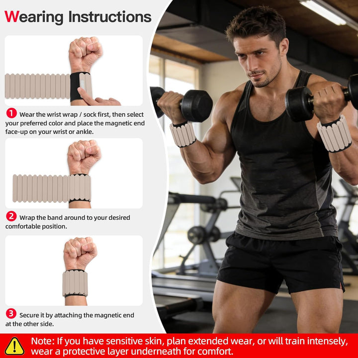Abahub Magnetische Gewichte Hand Fuss Wrist Ankle Weights Handgelenk Gewichte für Beine und Arme Set