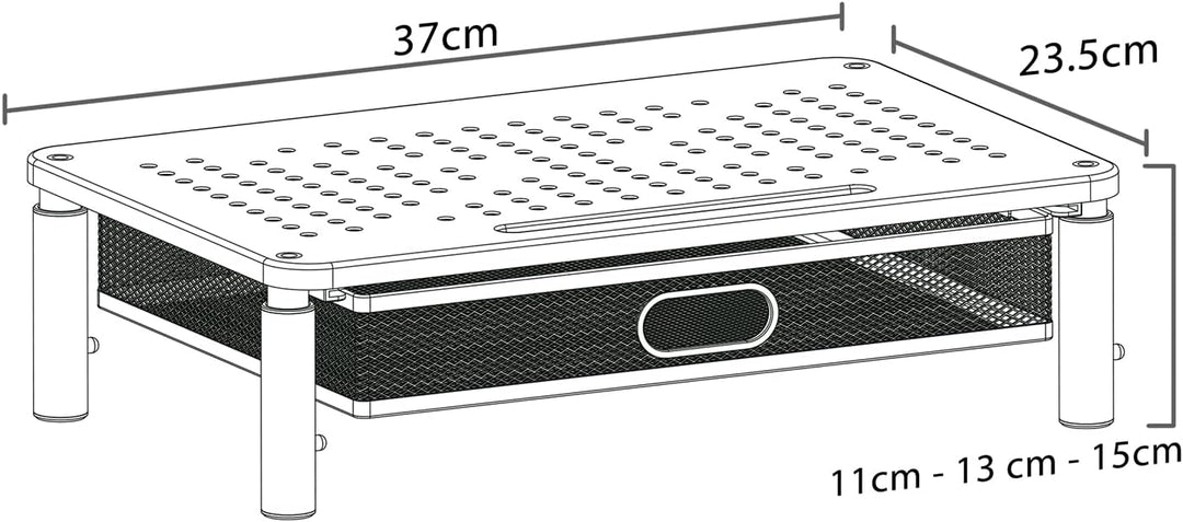 Maclean MC-947 Ergonomischer Monitor-/Laptop-Ständer mit Schublade, 13-32 Zoll Bildschirmgrösse, Höh