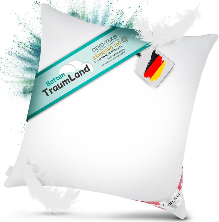Canada Daunenkissen PLUS Kopfkissen 100 % canada Daune ohne Federnanteil 80x80 cm | 200 Gramm mehr I