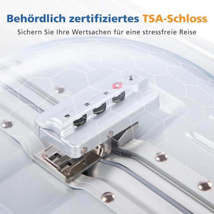 ALPHA CAMP Koffer Grösse XXL Reisekoffer Leicht Hartschalenkoffer Polycarbonat 105L Luggage Suitcase