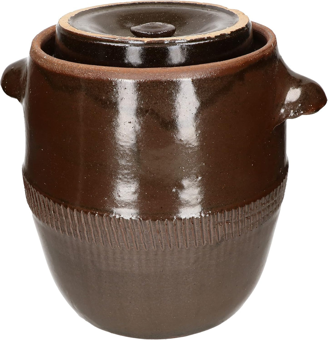 KOTARBAU® Keramik Gärtopf 30L Gurkentopf mit Deckel Steinzeug Sauerkrauttopf Keramiktopf Steinguttop