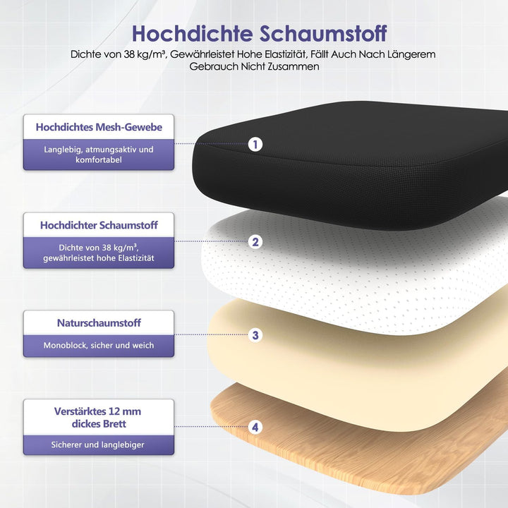 Topiake Bürostuhl,Schreibtischstuhl Bürostuhl Ergonomisch mit Einstellbarer Lendenstütze,klappbaren