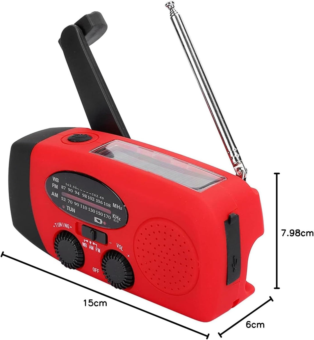 Ejoyous Solarhand -Kurbel Radio, Solar -Antrieb AM/FM Notfallradio mit LED -Licht für den Aussengebr