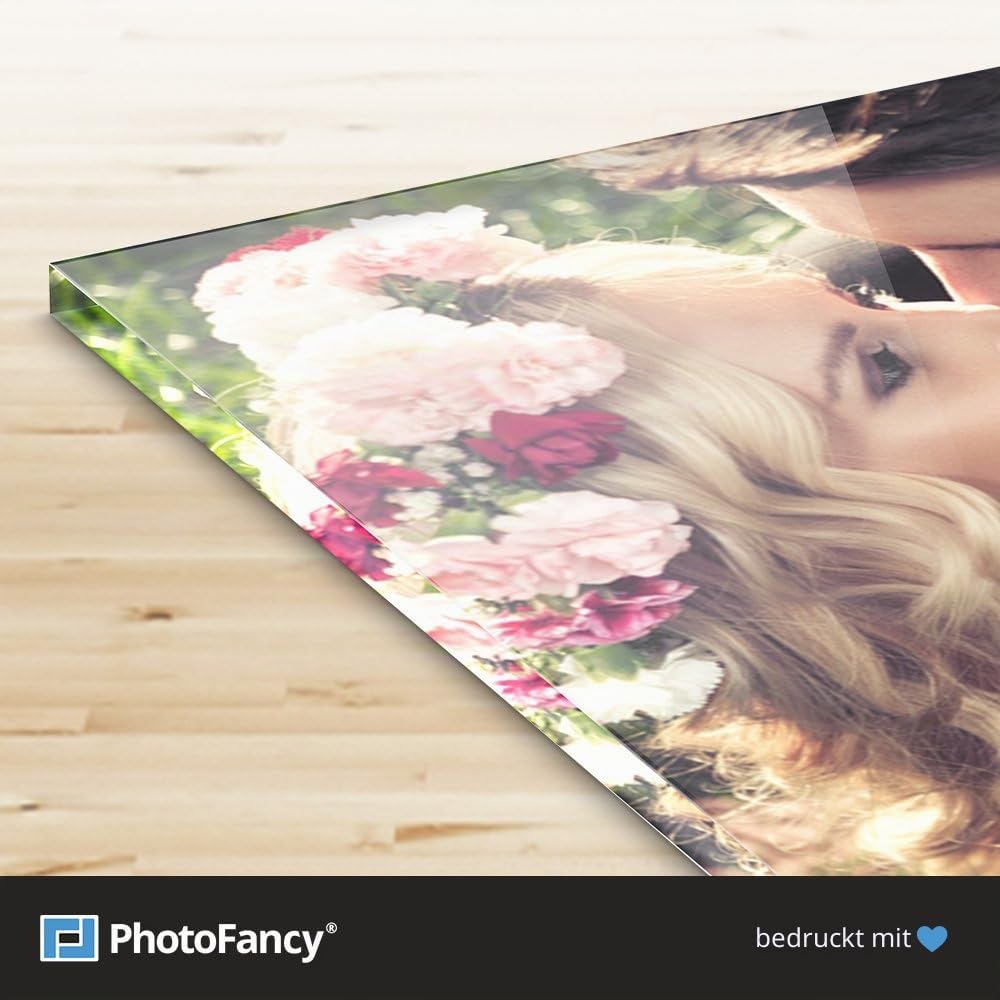PhotoFancy® - Acryl Glas mit Foto Bedrucken - Acrylglas Personalisieren - Foto-Aufsteller mit eigene