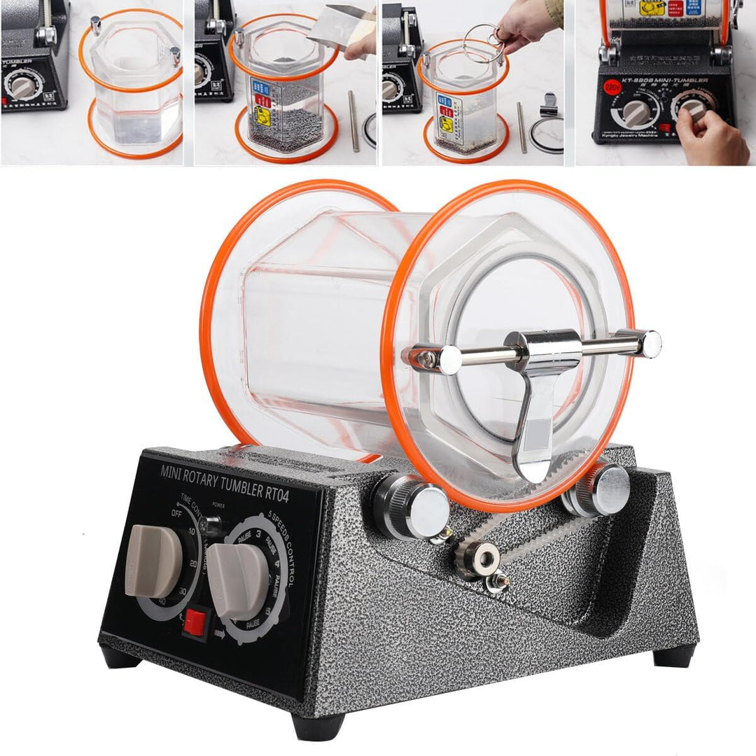 Poliermaschine für Schmuck Poliertrommel Kugelmühle 3 Kg, Rotary Jewelry Tumbler Polierer 45 W, Schm