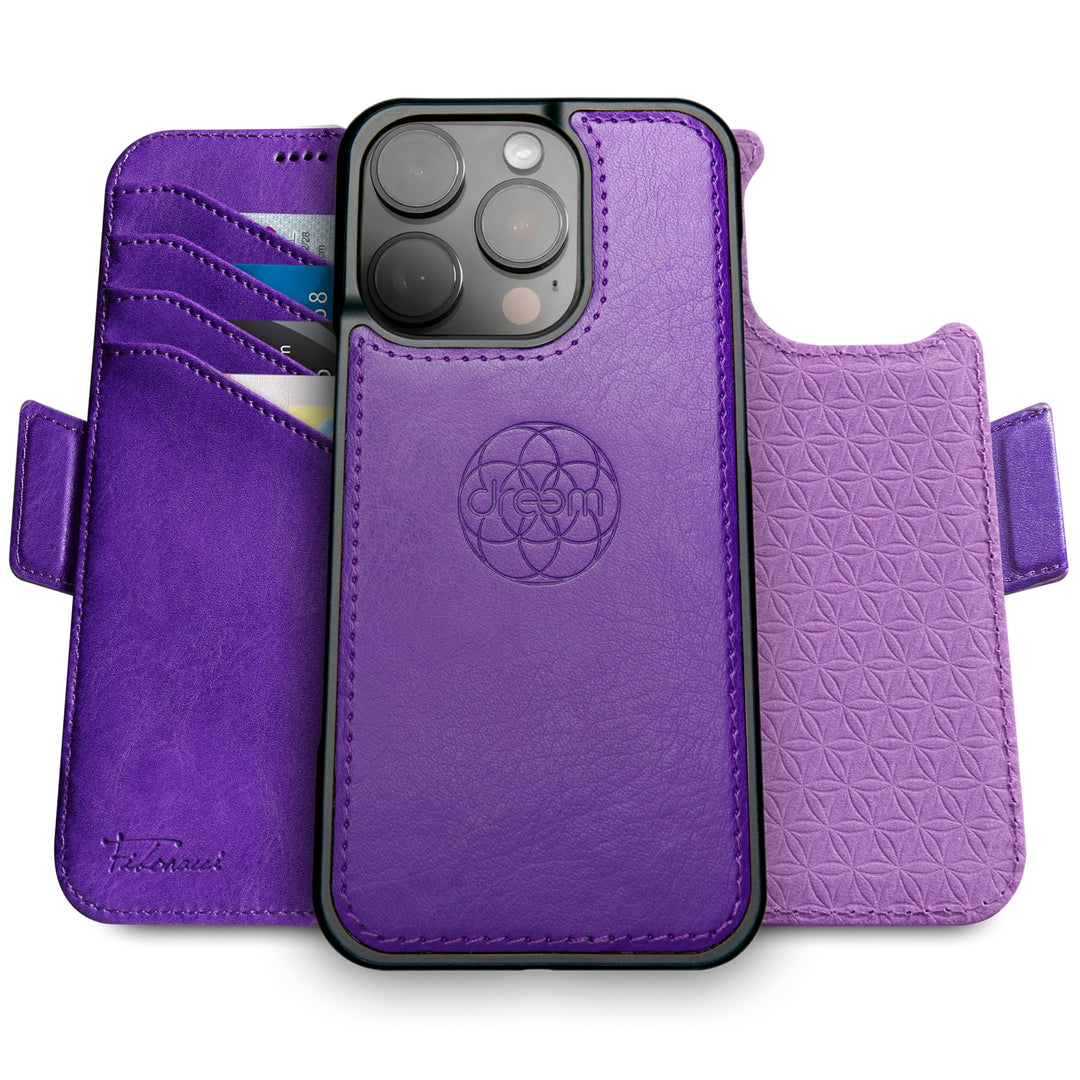 Dreem Fibonacci kompatibel mit iPhone 15 Pro Max Brieftaschen-Etui / 2-in-1 stossfestes Etui und abn