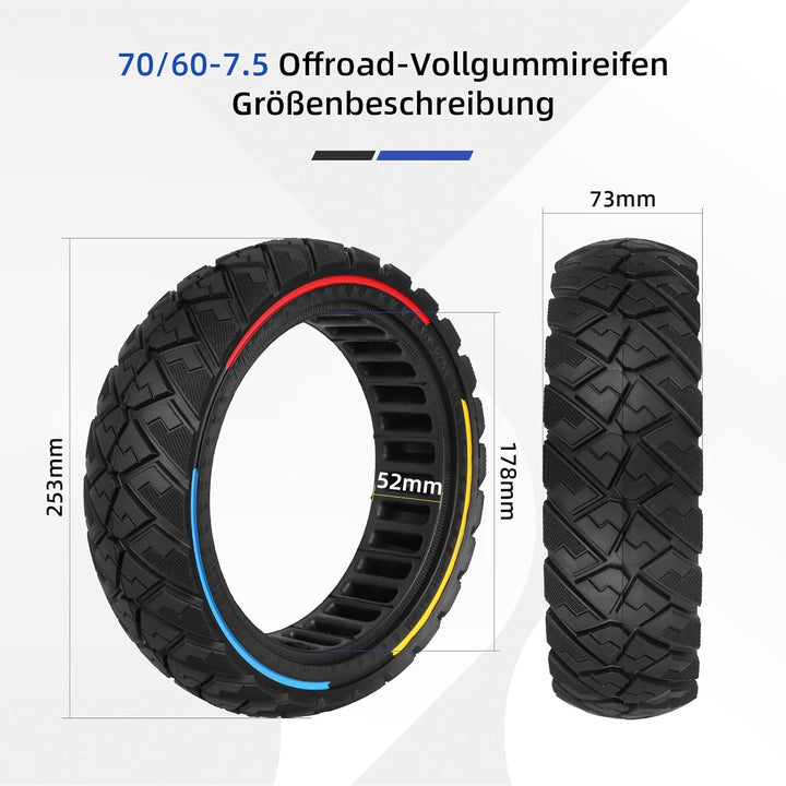 ulip 70/60-7.5 Elektroroller Vollreifen für Segway Ninebot G3/ZT3/ZT3 Pro Roller, Ersatzreifen vorne