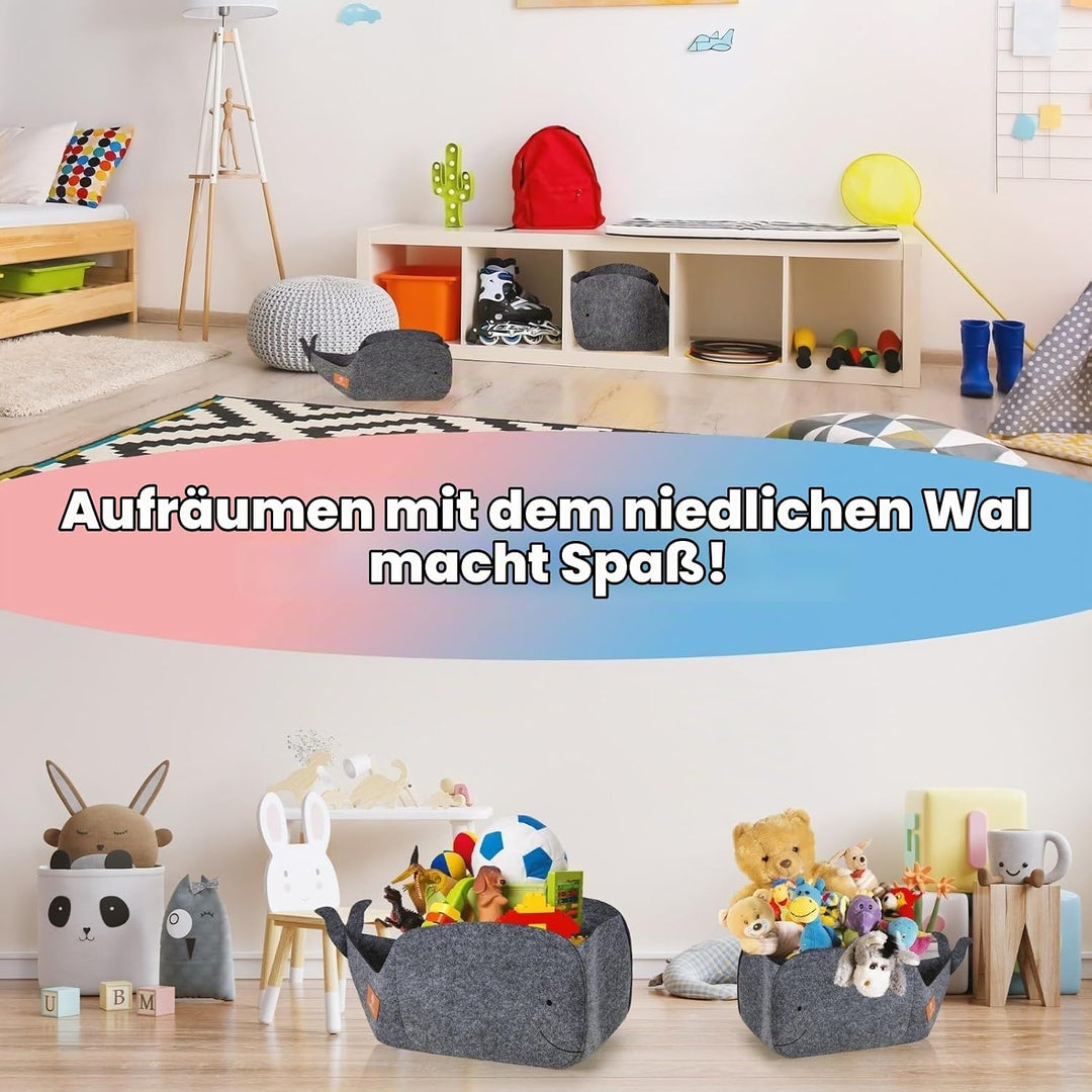 Swics® Aufbewahrungsbox Kinder | 30 L | Spielzeugkiste aus Filz | Perfekte Aufbewahrung für jedes Ka