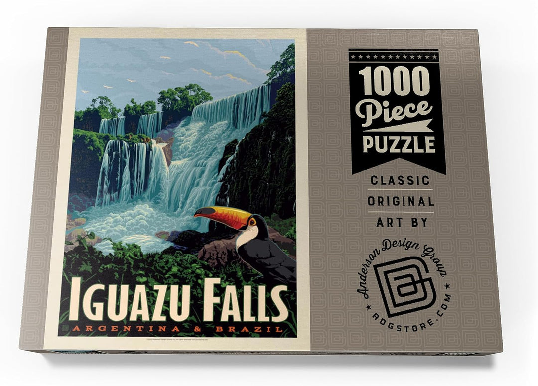 Iguazú Falls: Argentina &amp; Brazil, Vintage Poster - Premium 1000 Teile Puzzle - MyPuzzle Sonderkollek
