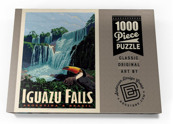 Iguazú Falls: Argentina &amp; Brazil, Vintage Poster - Premium 1000 Teile Puzzle - MyPuzzle Sonderkollek