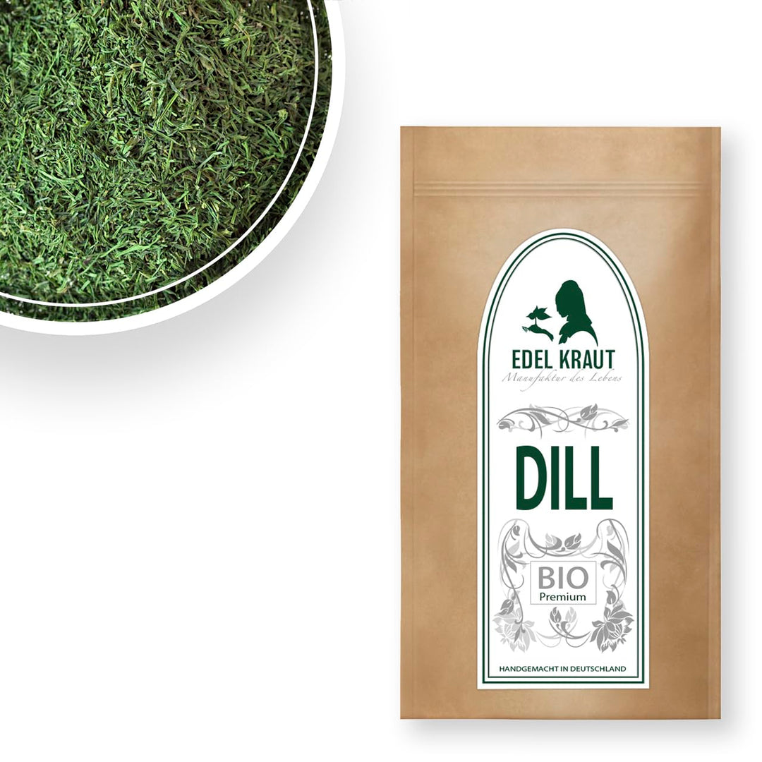 Dill getrocknet BIO Dillspitzen 200g im Premium Drahtbügelglas | EDEL KRAUT - 100% naturreine BIO DI
