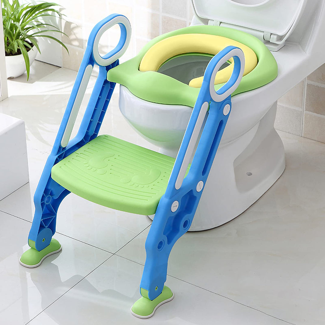Toilettensitz Kinder mit Treppe, Aufun Toilettentrainer Faltbar Leiter Lerntöpfchen mit Treppe Baby