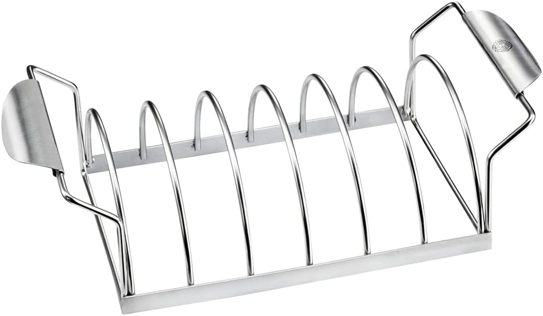 SGEFU Spare Rib Halter BBQ – Edelstahlhalter für 6 Rippchen | Als Bratenhalter nutzbar | Für Kugelgr