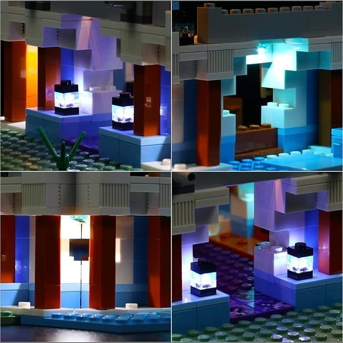 Led Licht für Lego Minecraft Der Eispalast Set (Nur Beleuchtungsset,Baustein nicht enthalten),BrickB