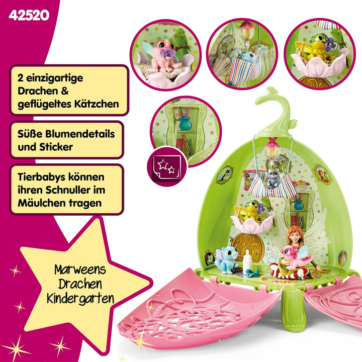 schleich BAYALA 42520 Fee Marweens Tier-Kindergarten Spielset mit Fee und Baby Drache - Erstes Magis