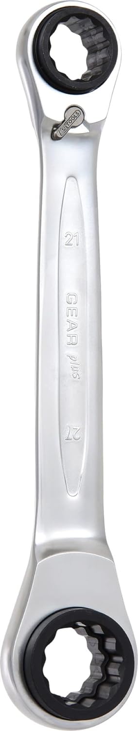 KS Tools 503.4553 4 in 1 GEARplus umschaltbar Doppel-Ratschenringschlüssel, 21x22x24x27mm, 21x22x24x