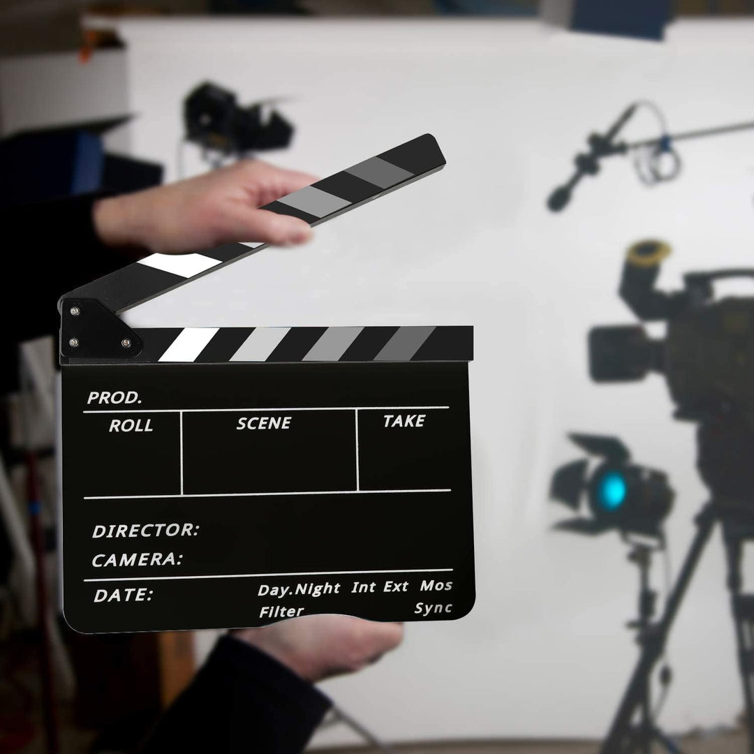 Filmklappe, Szene Acryl Filmklappe,Film Requisiten Schwarz, Mit Kostenloses Kit, Regieklappe Farbstr