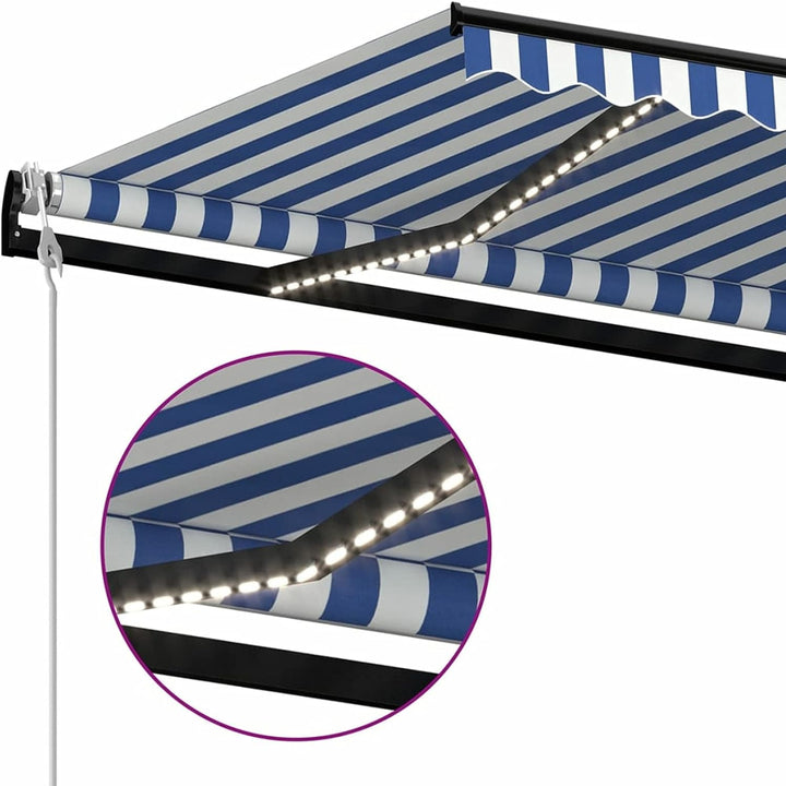 Festnight Markise Automatische Markise mit LED & Windsensor Gelenkarmmarkise Balkonmarkise Sonnensch