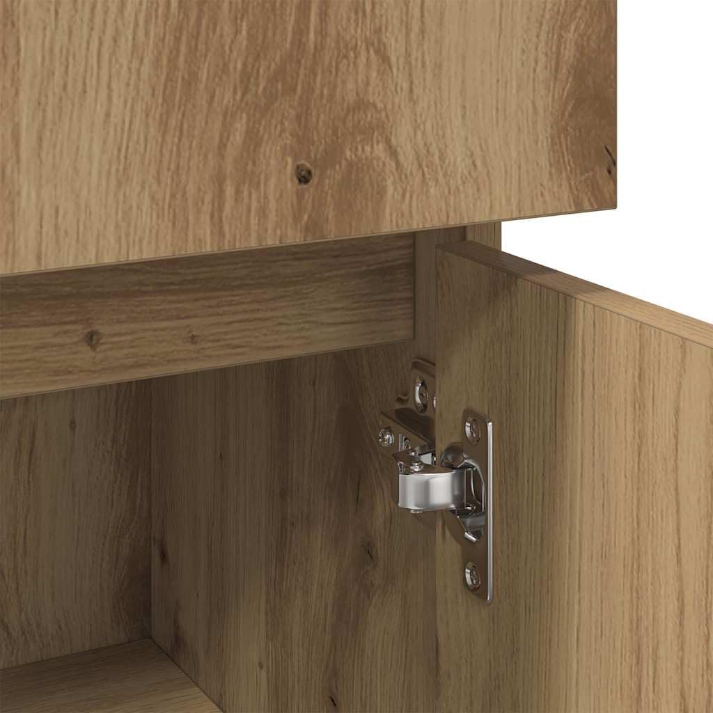 vidaXL Badschrank Artisan-Eiche 30x30x95 cm Holzwerkstoff, Badezimmermöbel, Badschrank, Toilettensch