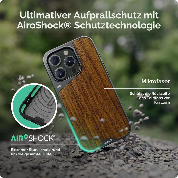 Mous Hülle für iPhone 15 Pro Max MagSafe Kompatibel Case - Limitless 5.0 - Walnuss - Handyhülle iPho