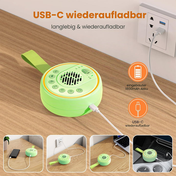 Lemnoi White Noise Machine Tragbare Einschlafhilfe Babys Geräuschmaschine weisses rauschen mit 22 be