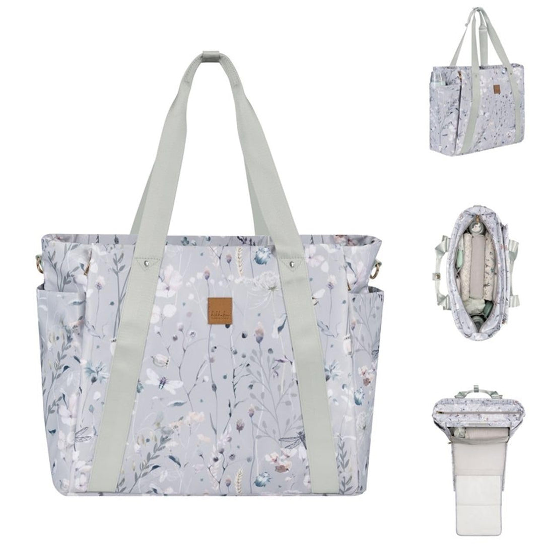 Kikkaboo Wickeltasche Florence Wickelunterlage, Reissverschluss, Flaschentaschen grau, Grau
