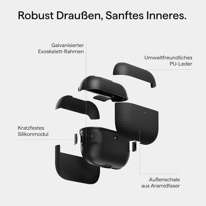pitaka Hülle für AirPods Pro 3 2025 Magnetische Schutzhülle Kompatibel mit Magsafe mit Rundumschutz