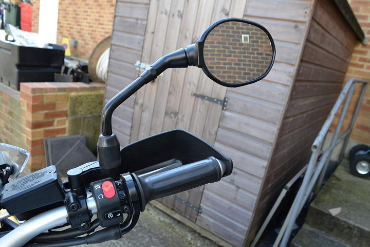 Motorrad Spiegel Heber Verlängerungen CNC Bearbeitet Aluminium - Schwarz - Paar