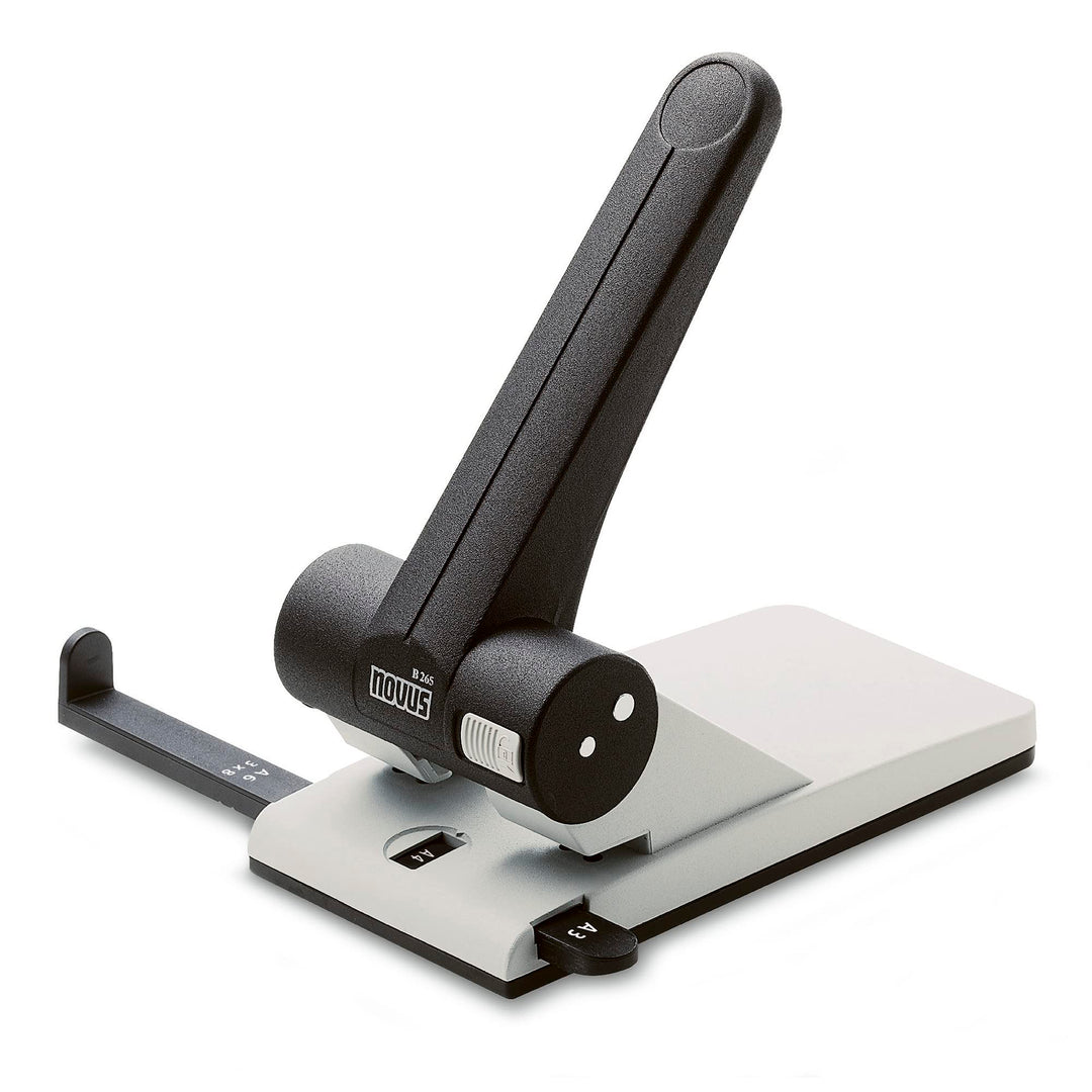 Novus B 265 Locher (Registraturlocher für das Büro, Metall, Stanzleistung) 65 Blatt, lichtgrau/schwa
