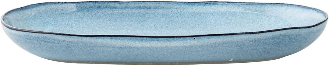 Bloomingville Serviertablett Sandrine, blau, Keramik 16 x 34 x 3,5 cm Blau, 16 x 34 x 3,5 cm Blau