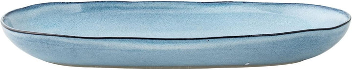 Bloomingville Serviertablett Sandrine, blau, Keramik 16 x 34 x 3,5 cm Blau, 16 x 34 x 3,5 cm Blau