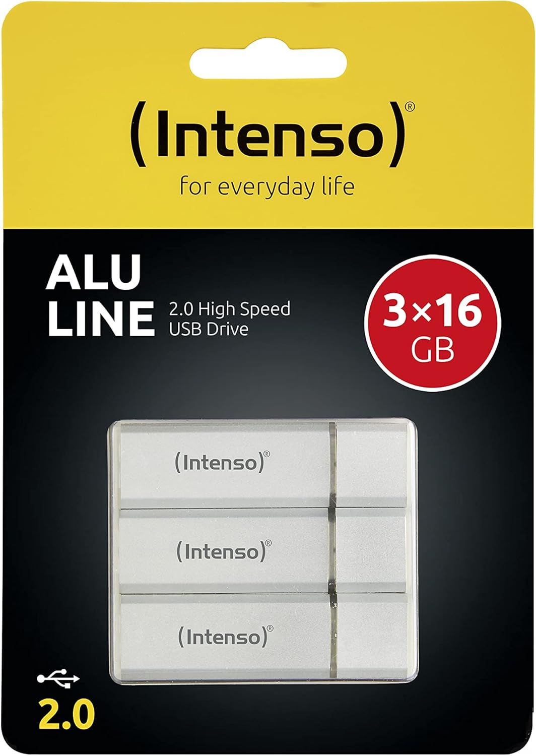 Intenso Alu Line 3x 16GB USB-Stick USB 2.0 silber (Dreierpackung) 3x 16 GB - USB 2.0 silber, 3x 16 G