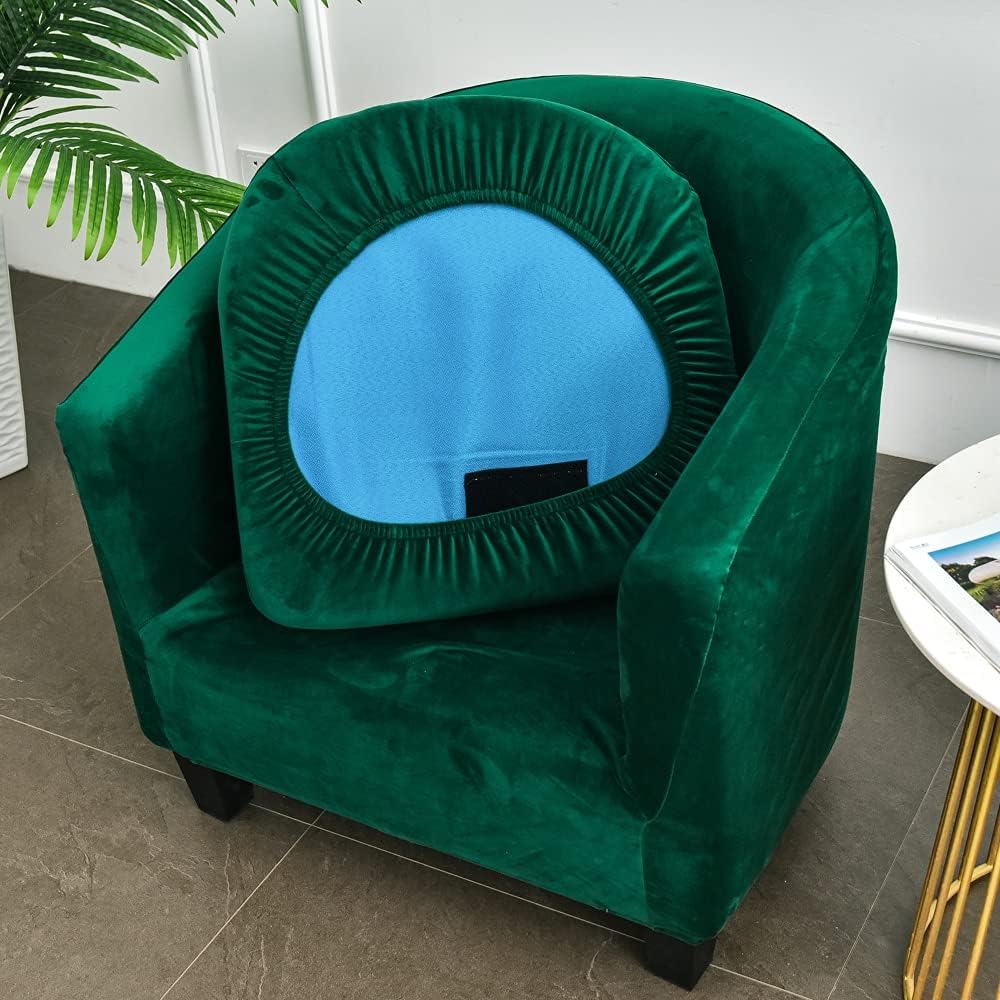 TOPCHANCES 2 Stück Tub Club Stuhlhussen, hohe Stretch-Sessel, Sofa-Schonbezug mit Kissenbezug, Samt-