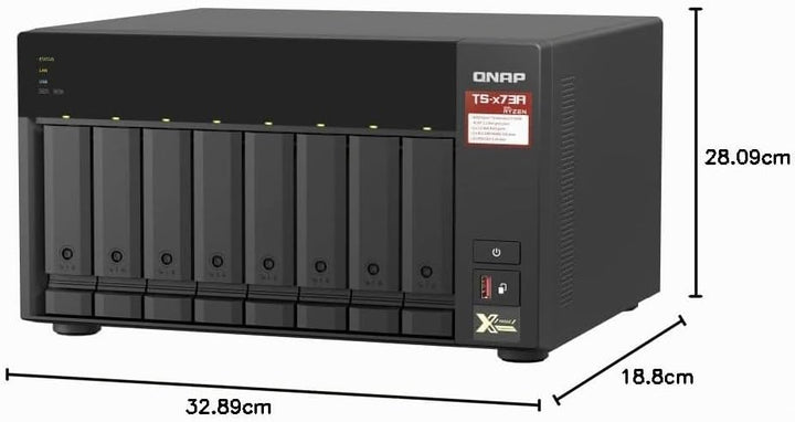 QNAP NAS, no HDD/SSD, AMD Processor | TS-873A-8G, 8-Bay, 8GB RAM, 2.5GbE