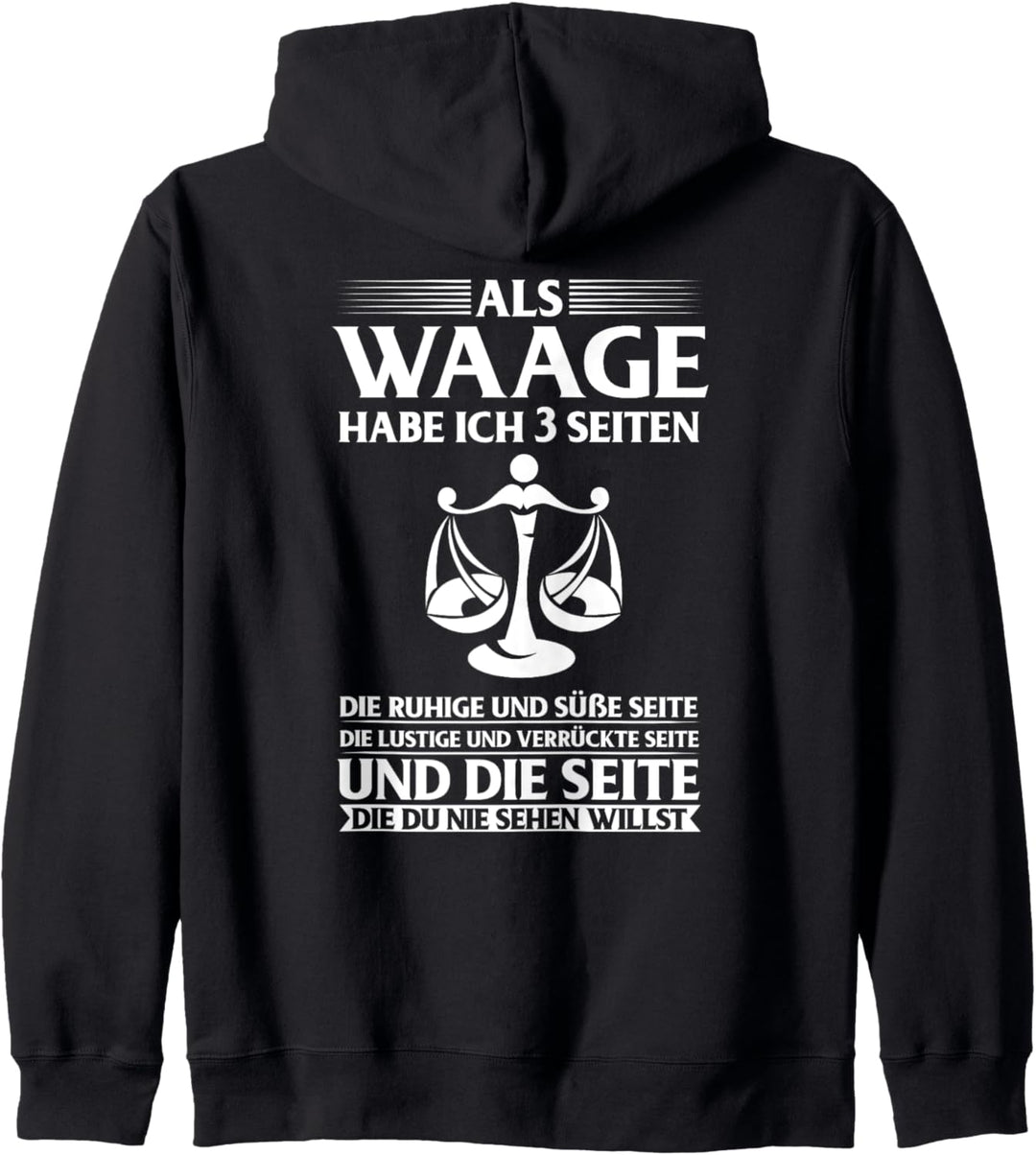 Sternzeichen Waage 3 Seiten Geburtstag Kapuzenjacke