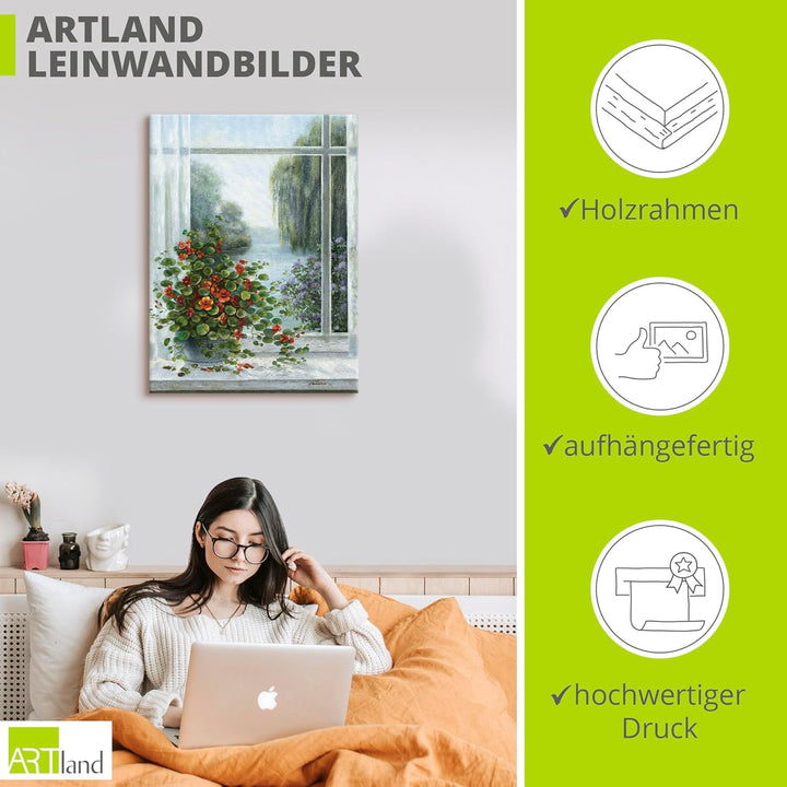 ARTland Leinwandbilder Wandbild Bild auf Leinwand 60x80 cm Stillleben Arrangements Botanik Malerei G