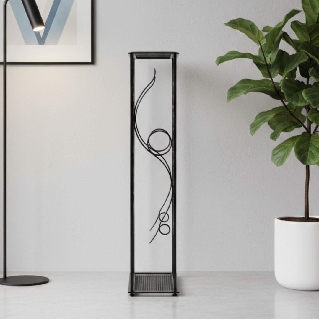 DanDiBo Weinregal Metall Schwarz Stehend Flaschenregal 100 cm Rico Modern Wine Rack Weinständer Wein