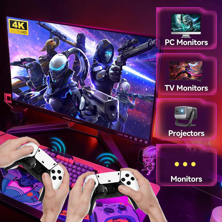 Retro-Spielkonsole 2026, 4K HDMI mit über 40.000 Spielen, 23 Emulatoren, Plug-and-Play, Dual-2,4-GHz