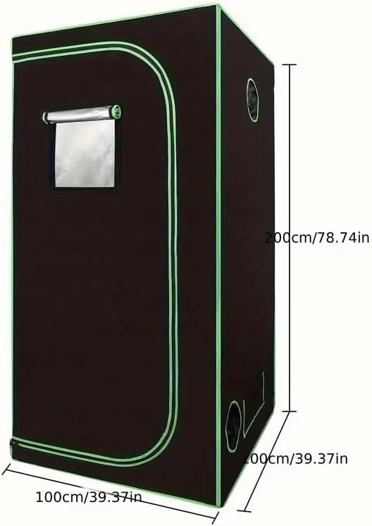Grow Zelt, 100 * 100 * 200 cm, 600D Oxford, Indoor Grow Tent, Lichtdicht und Wasserdicht Growschrank