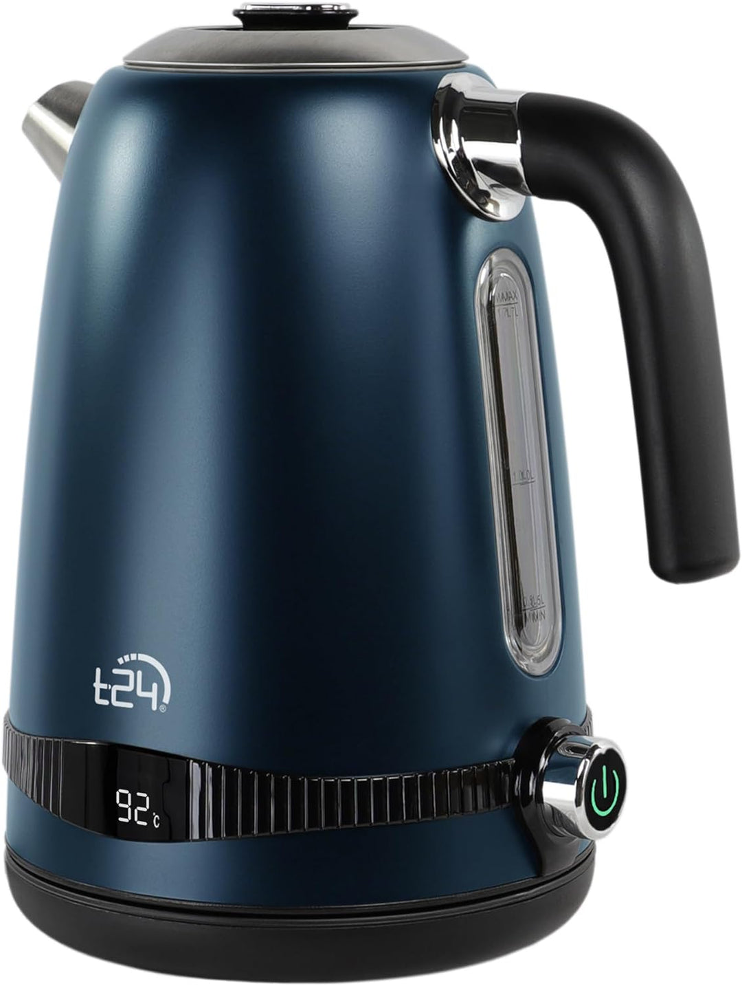 T24 Edelstahl Wasserkocher 1,7 L mit 7 einstellbaren Temperatureinstufen 2200W LCD Display | Kalk-Fi