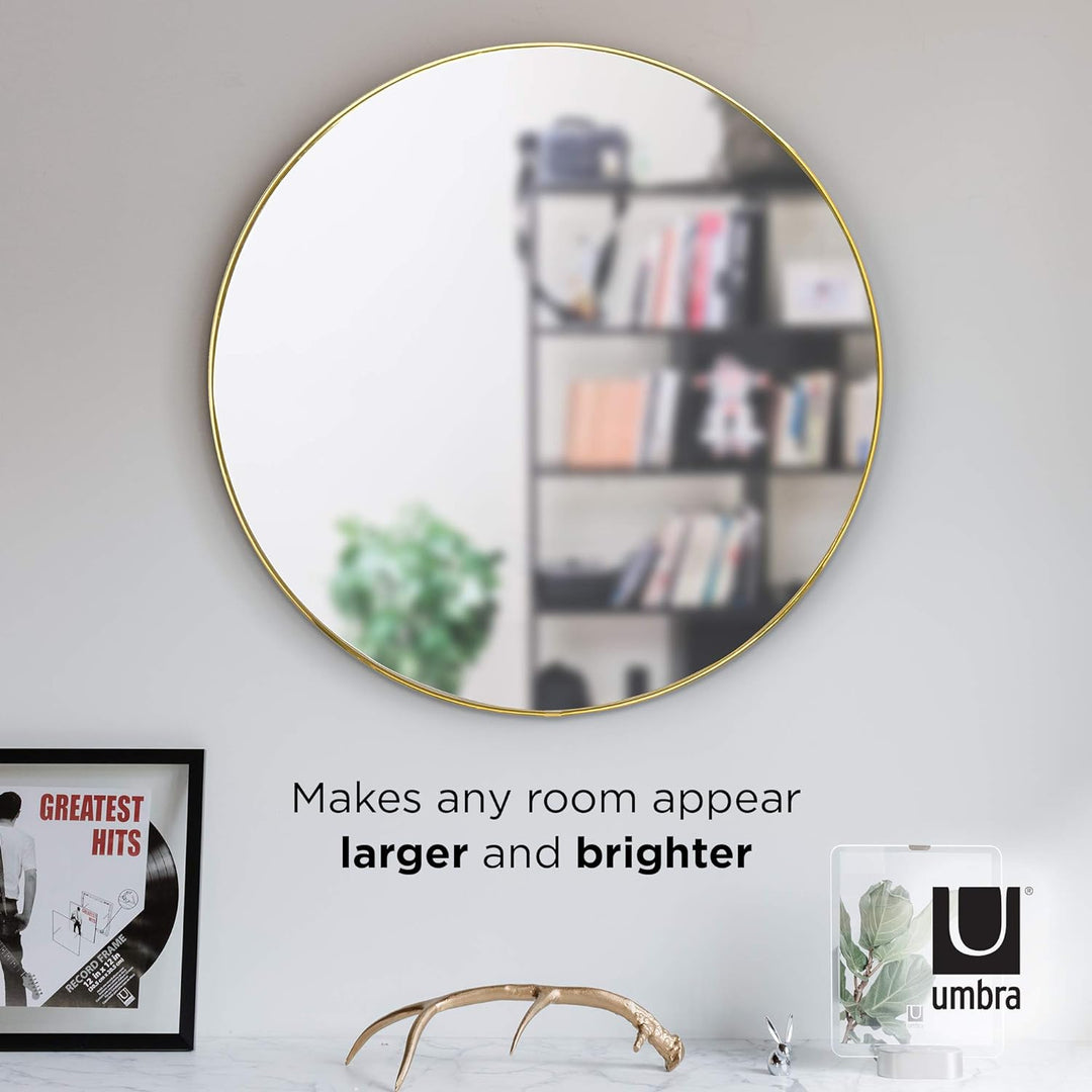 Umbra Hubba Wandspiegel - Runder Spiegel und Wanddeko für Diele, Badezimmer, Wohnzimmer und Mehr, 86