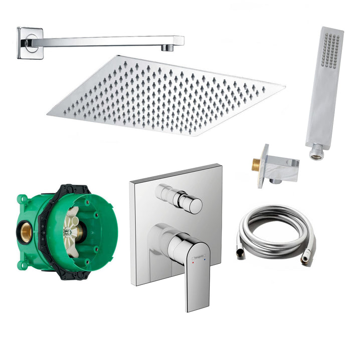 vanvilla Duschsystem mit Unterputz Duscharmatur von Hansgrohe Einhebelmischer und vanvilla Regendusc