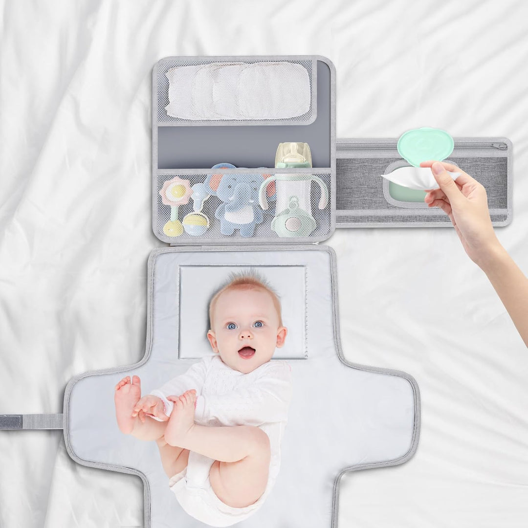 Romon Baby Windeltasche mit Wickelunterlage, Kompakte Windeltasche Wickelunterlage Unterwegs Portabl