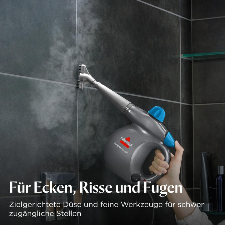 BISSELL Steam Shot, tragbarer Dampfreiniger mit 10 Zubehörteilen, tragbarer Mehrzweck-Dampfreiniger,