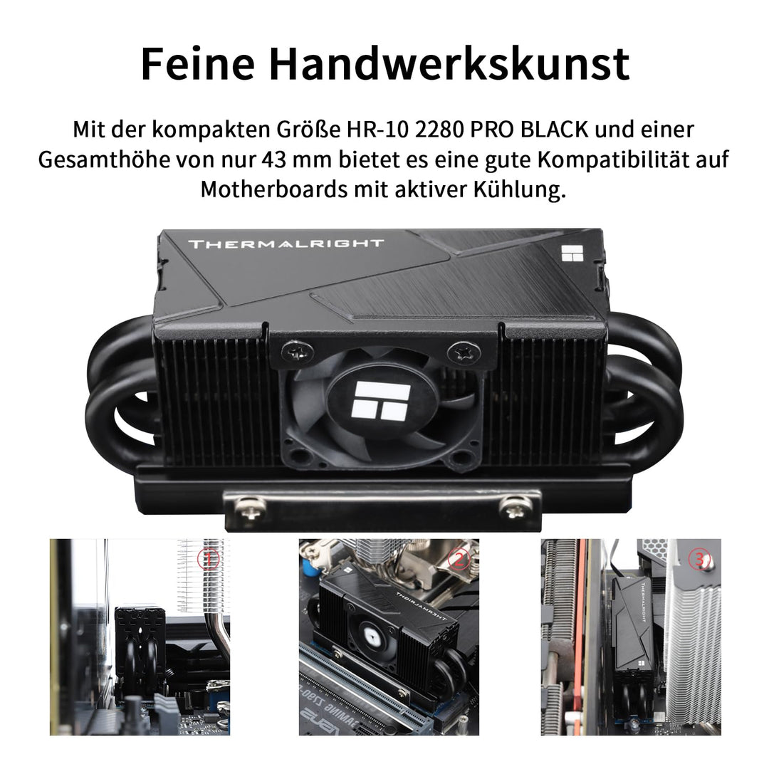 Thermalright HR10 2280 PRO Black SSD-Kühlkörper, doppelseitiger Kühlkörper, mit kleinem und schnelle