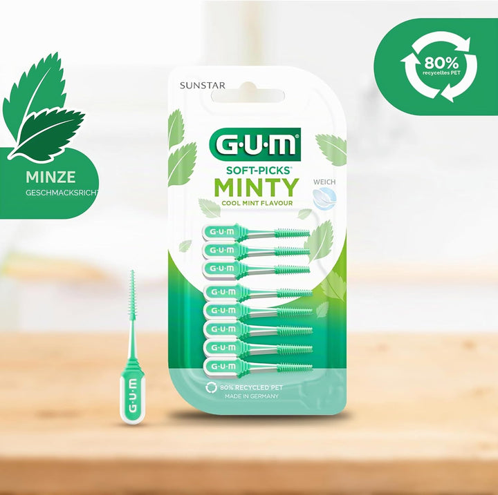 GUM SOFT-PICKS MINTY Interdentalreiniger | Zahnzwischenraumreinigung Und Plaqueentfernung | Breiter