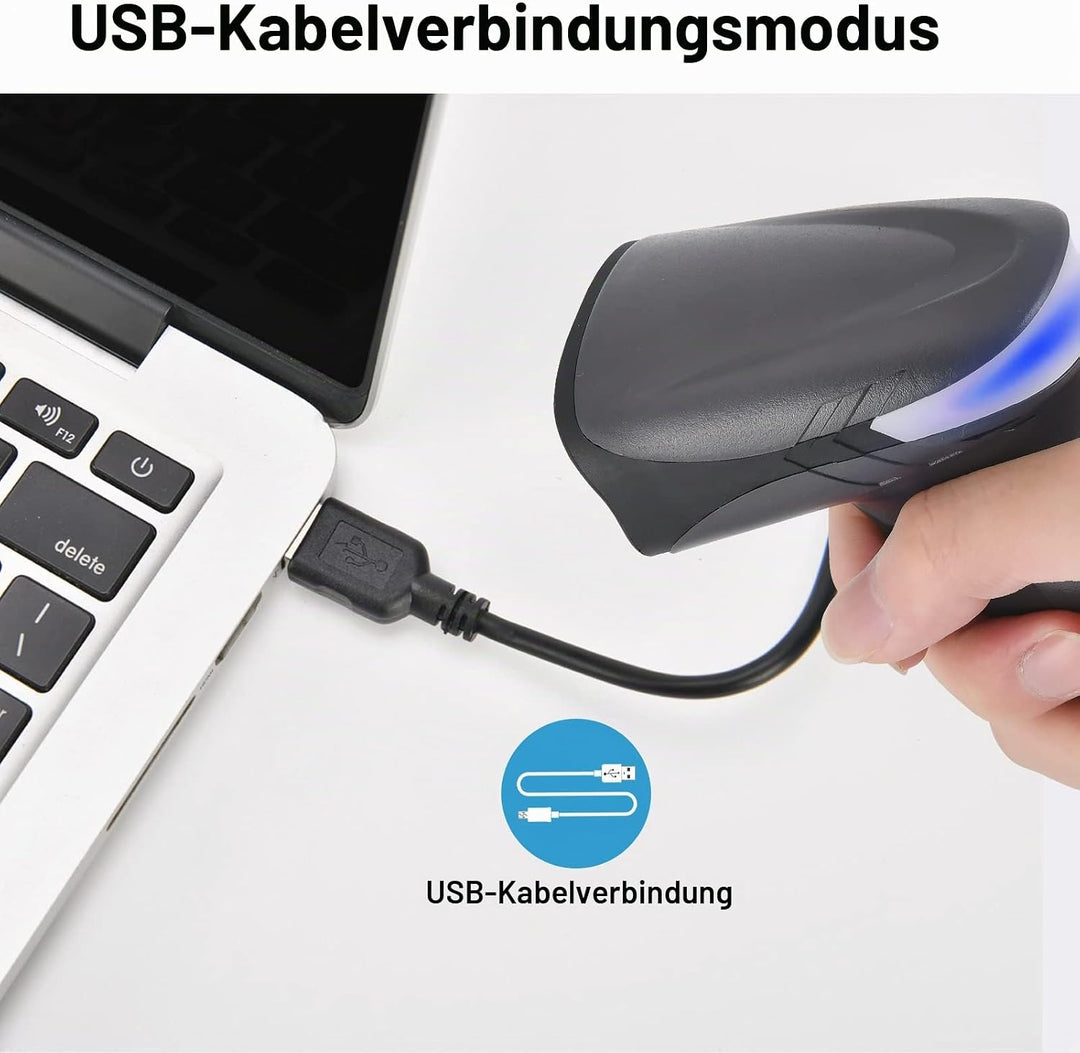1D 2D Kabelgebundener Barcode Scanner, QR-Barcode-Scanner, Handheld-Barcode-Lesegerät QR Data Matrix