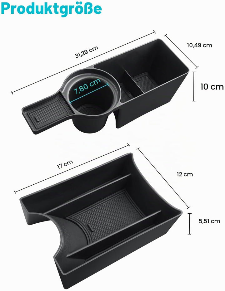 CDEFG Kompatibel mit VW UP GTI/Seat MII/Citigo 2013-2023 Mittelkonsole Organizer Aufbewahrungsbox Au
