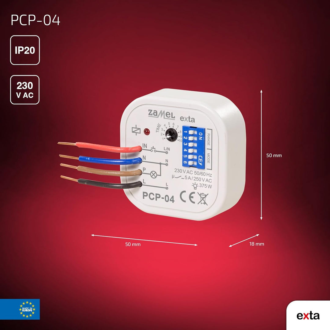 Zamel PCP-04 Zeitrelais Multifunktionsrelais für Unterputz Dosen Zeitschalter 8 Verschiedene Funktio