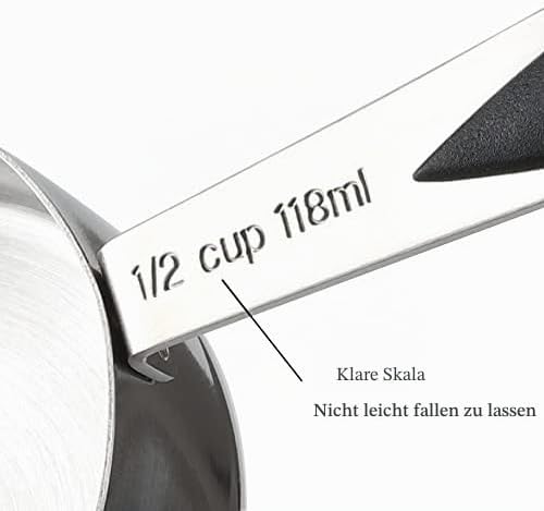 Messbecher und Löffel Set aus Edelstahl inkl. 8 robusten Messbecher, 8 doppelseitige magnetische Mes